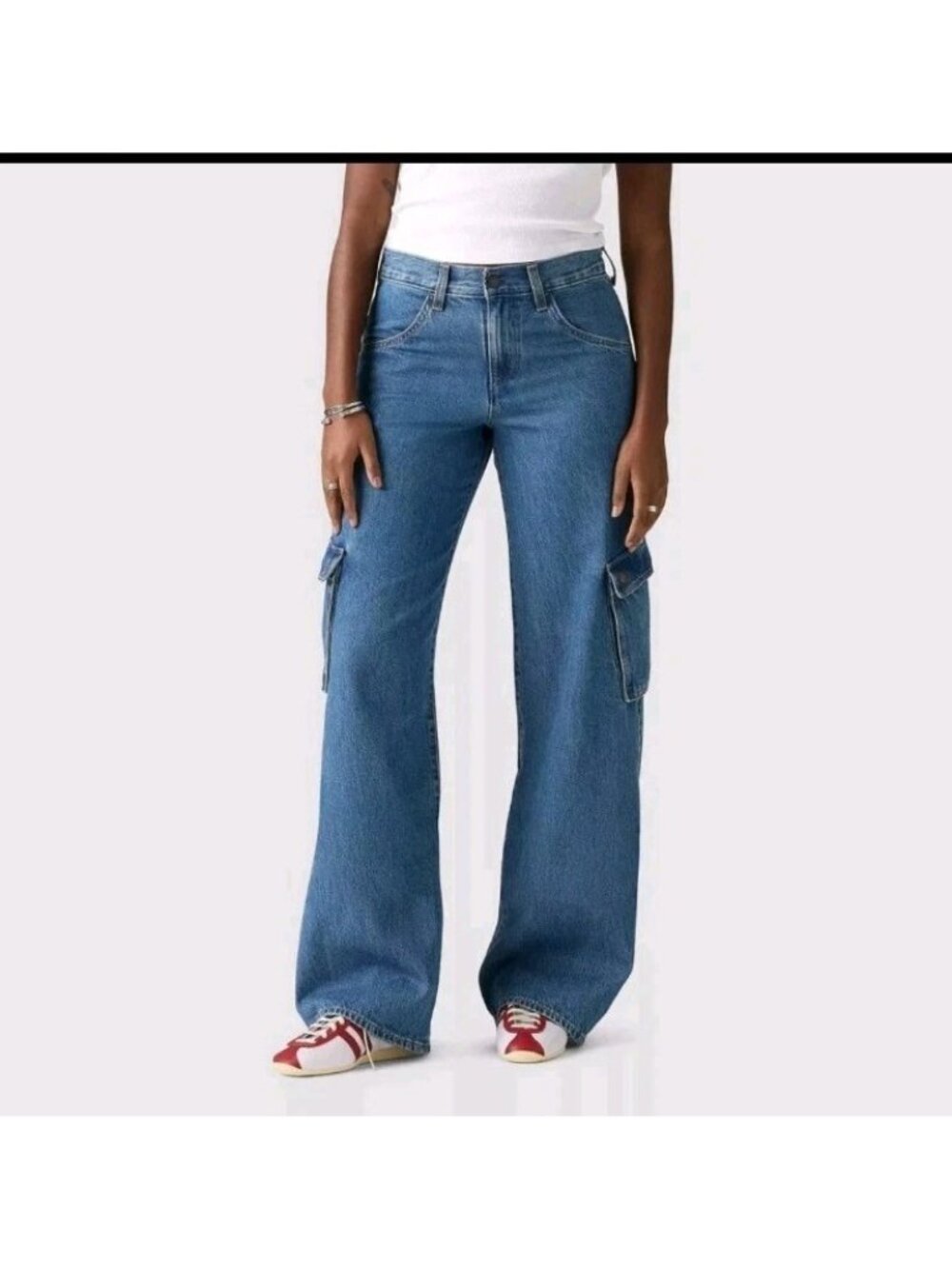 Levi's Women's Superlow Loose Jeans All Over Blue Low Rise Straight 32x32. WL531